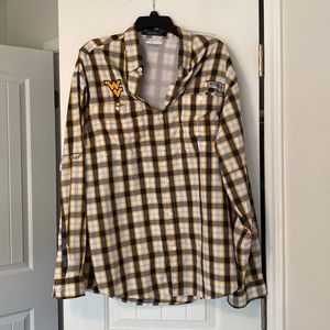 Mens Columbia WVU fishing shirt
